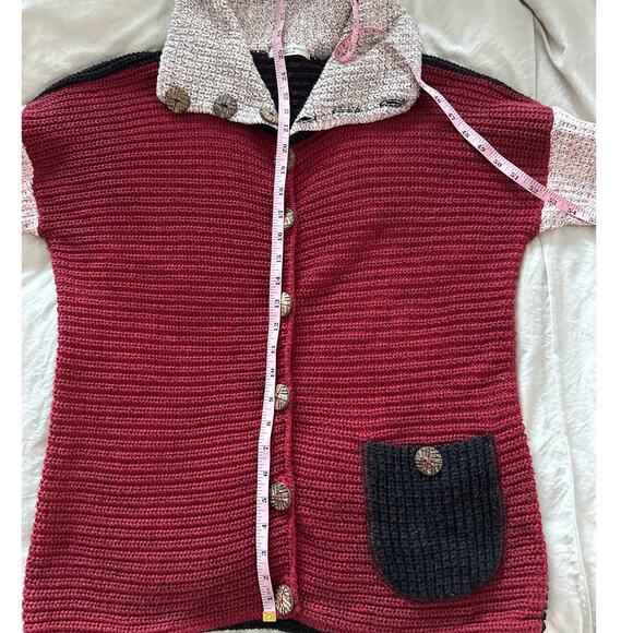 Margaret Winters New York Artistic Patchwork Cardigan Made in USA Medium - Picture 7 of 7
